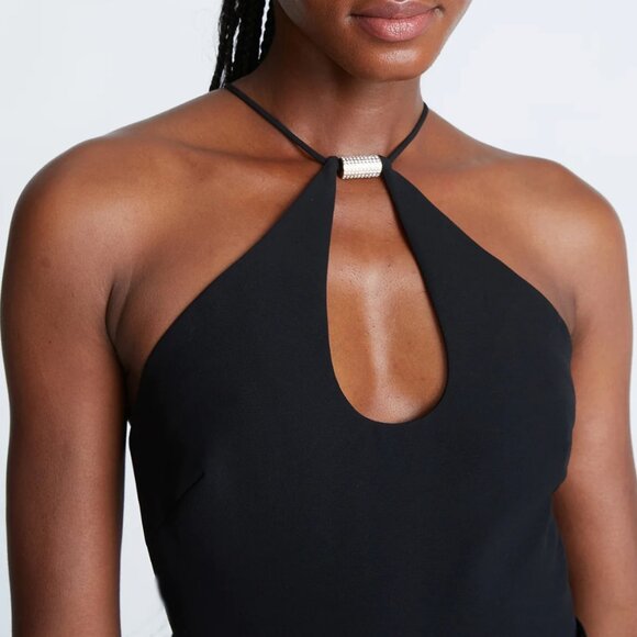 NWT ❣️ Halston Ema Cutout Wide-Leg Halter Jumpsuit Size 2 - Picture 4 of 9